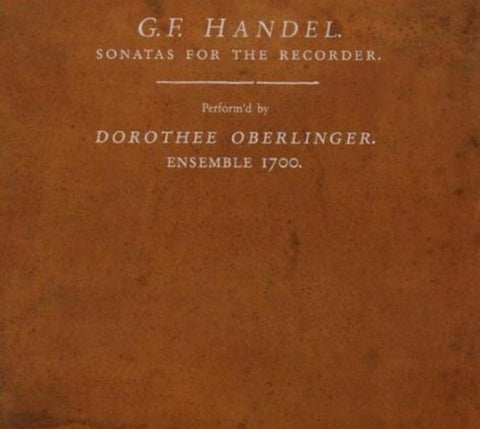 Dorothee Oberlinger - HANDEL:RECORDER SONATAS [CD]