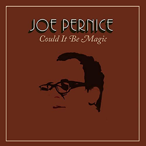 "Album cover with brown background, white text, and black silhouette of a man's head."