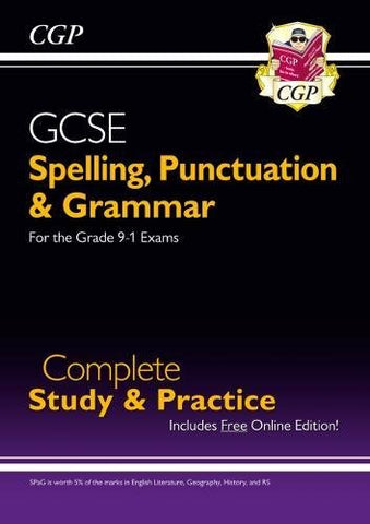 CGP Books - Spelling, Punctuation and Grammar for Grade 9-1 GCSE Complete Study andamp; Practice (with Online Ed