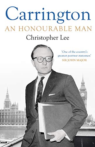 Book cover featuring a black-and-white photo of a man holding documents, with London's Parliament in background.