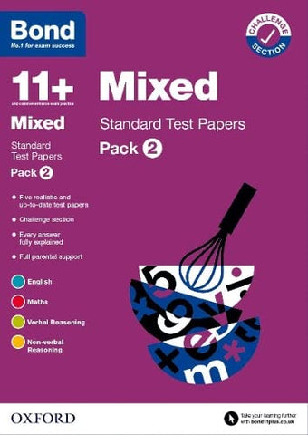 Bond 11+ Mixed Standard Test Papers: Pack 2: Ready for the 2023 exam (Bond: Test Papers)