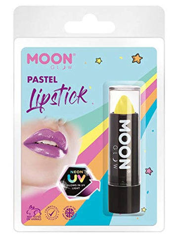 Smiffys Moon Glow Pastel Neon UV Lipstick, Yellow