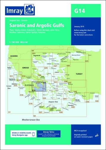 A nautical chart titled "Saronic and Argolic Gulfs" with a map and labels.