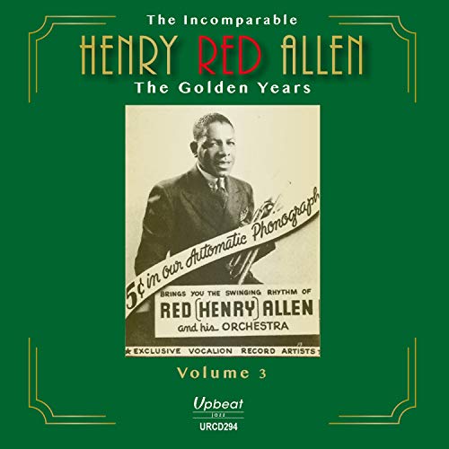Green album cover with a vintage black-and-white photo of Henry Red Allen holding a banner.