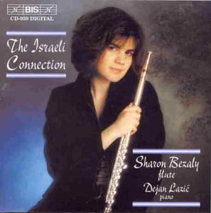 CD cover featuring a woman holding a flute, with text and blue accents.
