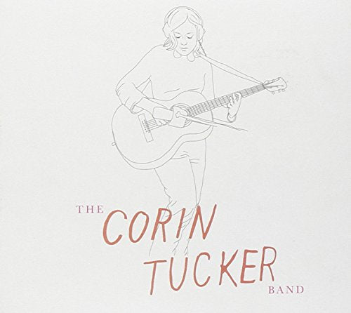 Album cover with a line drawing of a woman playing a guitar.