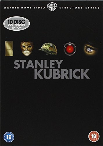 Black DVD case with "Stanley Kubrick" in grey, surrounded by film-related icons.
