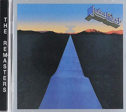 "CD case with 'Point of Entry' album cover, featuring a road and mountains."