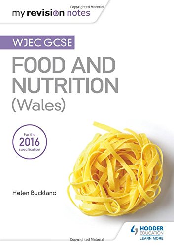 A textbook cover featuring a bowl of pasta, titled "WJEC GCSE Food and Nutrition (Wales)".