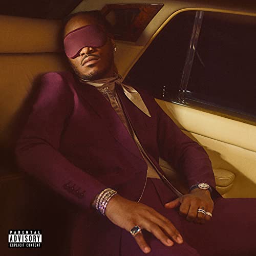 Future album cover: man in purple suit with a sleep mask.