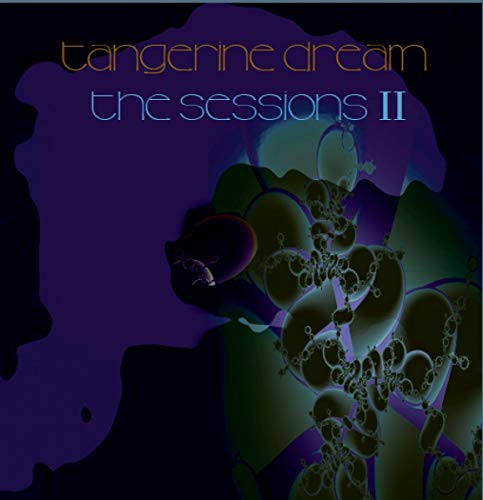 "CD album cover with abstract green shapes on a dark blue background."