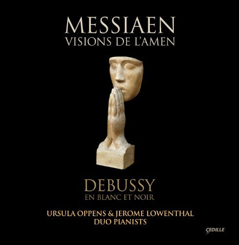 A CD cover with a stone statue on a black background.