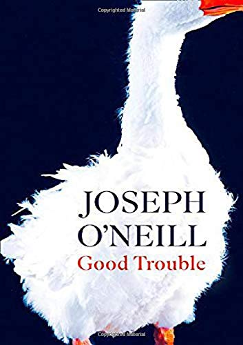 Book cover with white goose against dark blue background, author's name and title.