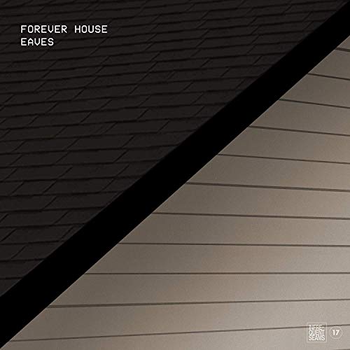 "Album cover featuring a diagonal black beam and roof tiles."