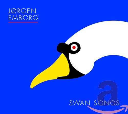 "Album cover with a swan's head on a blue background, titled 'Swan Songs'."