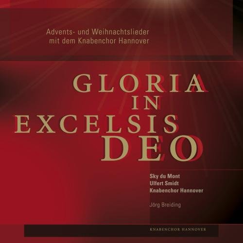Red CD cover with gold text "Gloria in Excelsis Deo" and smaller white text below.