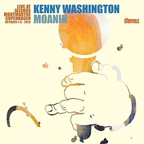 "Album cover with abstract illustration of a hand and microphone on pale yellow background."