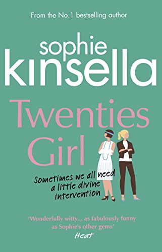 The image depicts a teal book cover with "Twenties Girl" in pink text.