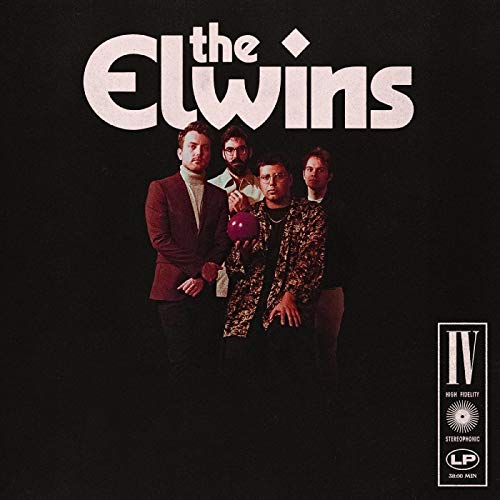 Album cover with four men standing together against a black background.