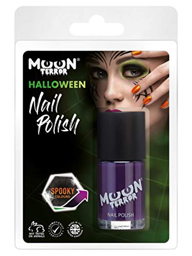 Smiffys Moon Terror Halloween Nail Polish, Purple