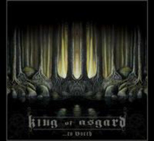 "Album cover art: dark forest scene with glowing trees, 'King of Asgard ...to North' text."