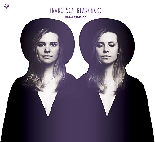 Vinyl album cover featuring a woman's mirrored image in black and purple tones.