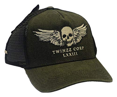 Twinzz Winged Skull Mesh Baseball Cap Black
