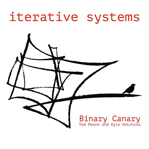 "Album cover with abstract black lines and a small bird on a white background."