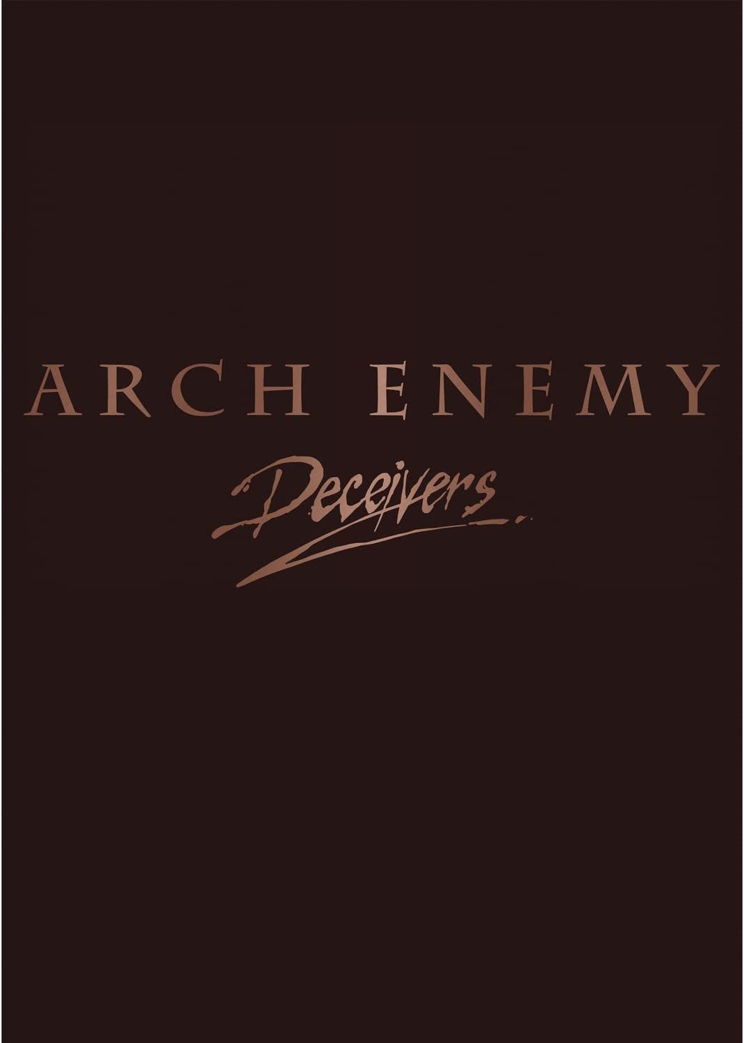 Dark brown album cover with "Arch Enemy" and "Deceivers" text in gold lettering.