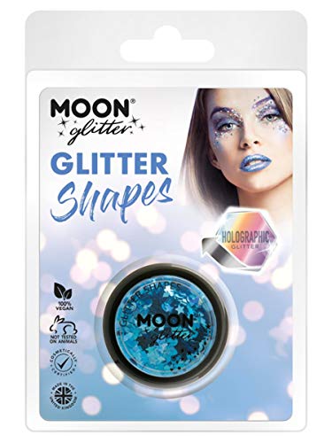 Moon Glitter Holographic Glitter Shapes, Blue