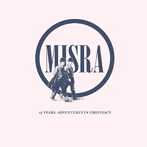A vinyl record cover with a circular logo featuring two men walking together.