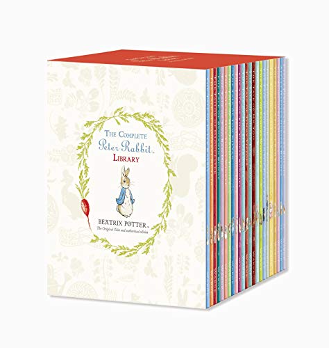 "Book cover featuring Peter Rabbit and friends in a garden scene, light green background."
