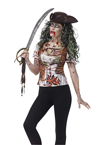 Smiffys Women's Halloween Pirate Wench T-Shirt (Medium)