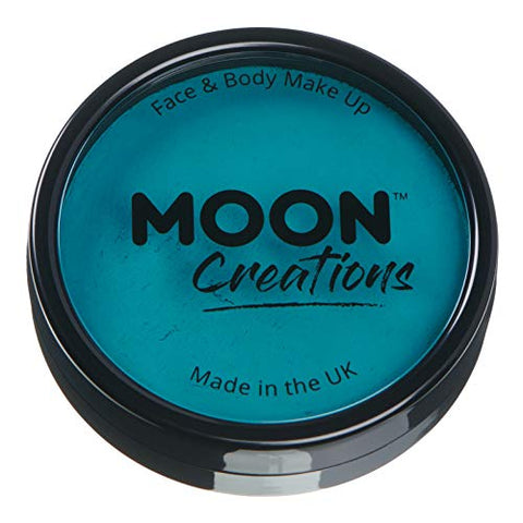 Pro Face & Body Paint Cake Pots by Moon Creations - Teal - Professional Water Based Face Paint Makeup for Adults, Kids - 36g