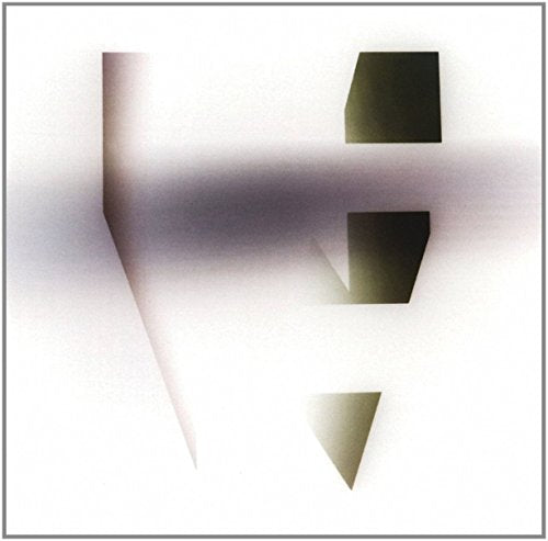 The image depicts a vinyl record cover with abstract 3D shapes.