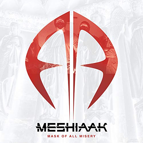 Red abstract design with band name "Meshiaak" and album title.