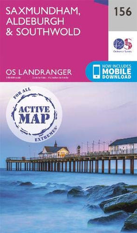 OS Landranger Active Map 156 Saxmundham, Aldeburgh & Southwold (OS Landranger Active) (OS Landranger Map)