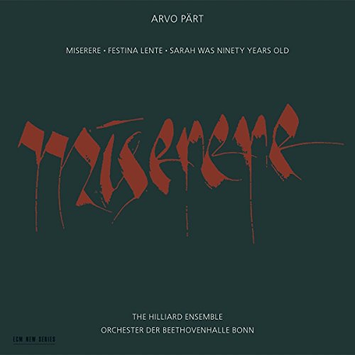 The Hilliard Ensemble, Beethoven Orchestra & Dennis Russell Davies - Arvo Part: Miserere [CD]