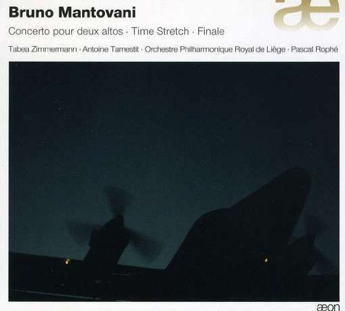 CD cover with dark, abstract image and white text, featuring Bruno Mantovani's name.