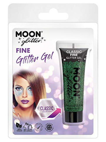 Smiffys Moon Glitter Classic Fine Glitter Gel, Green