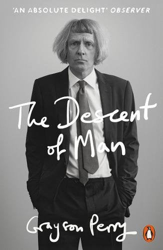 Black and white book cover featuring a man in a suit with hands in pockets.