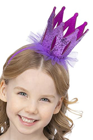 Purple Glitter Crown Headband