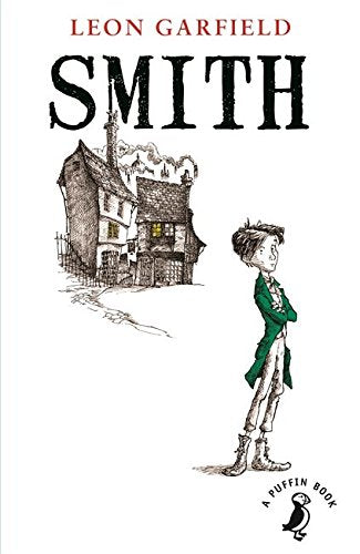 "Book cover with a drawing of a boy in a green coat."