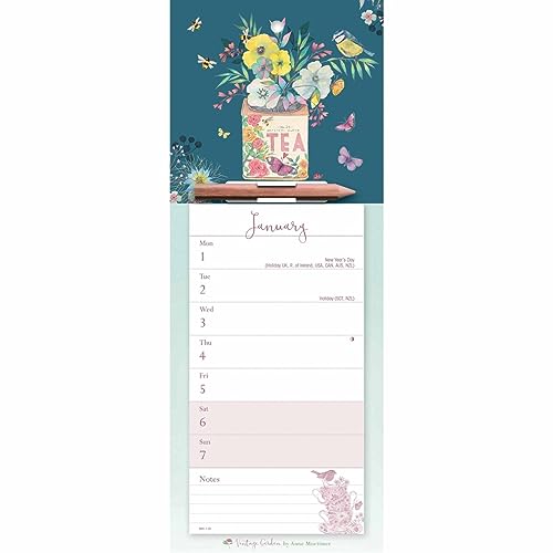CAROUSEL CALENDARS Vintage Garden Magnetic Memo Pad 2024