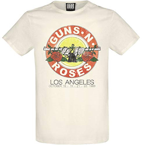 Guns N Roses Amplified Collection - Vintage Bullet Men T-Shirt Off White M, 100% Cotton, Regular