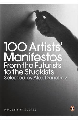 "Book cover with hand holding pen, casting shadow, Penguin Modern Classics logo, and white text."