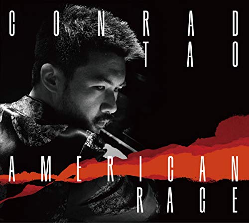 "CD cover with black and white man playing trumpet and red abstract design."