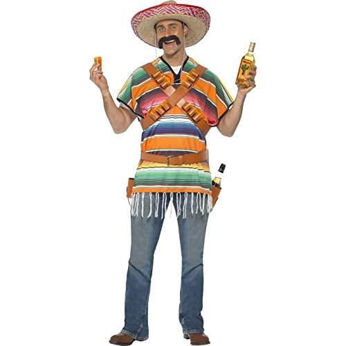 Smiffys Tequila Shooter Guy Costume, Orange, Green, One Size