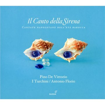 A blue album cover with seashells and blue jewels, featuring white text.