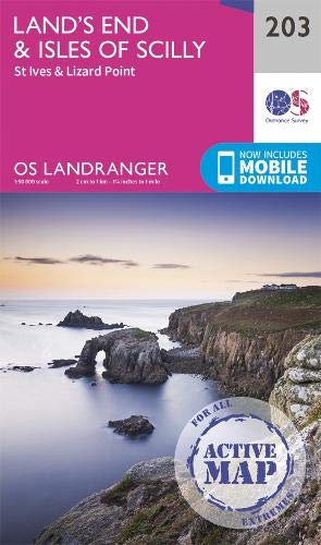 OS Landranger Active Map 203 Land's End & Isles of Scilly, St Ives & Lizard Point (OS Landranger Active Map)